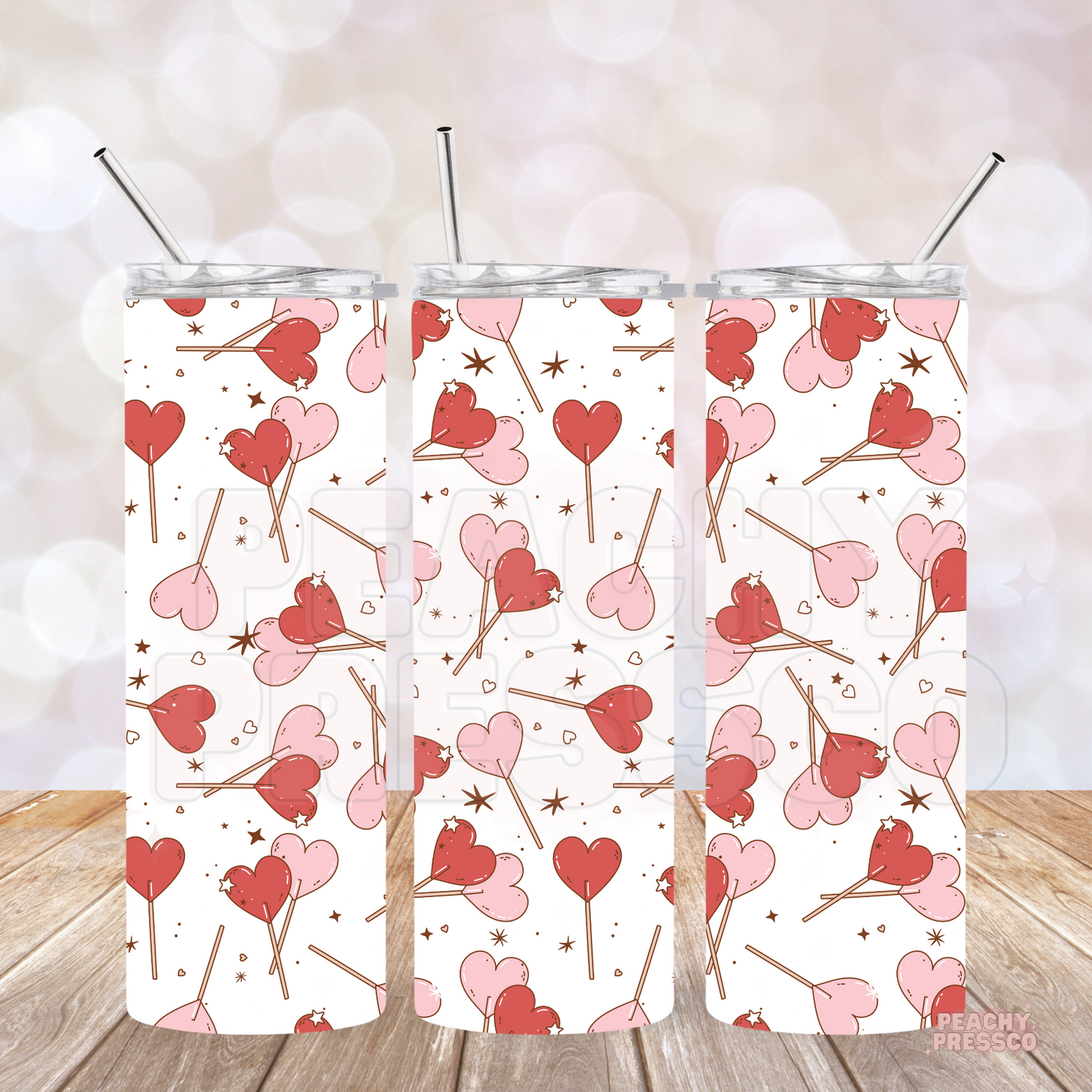 Heart Lollipop Tumbler – Cute Valentine Design
