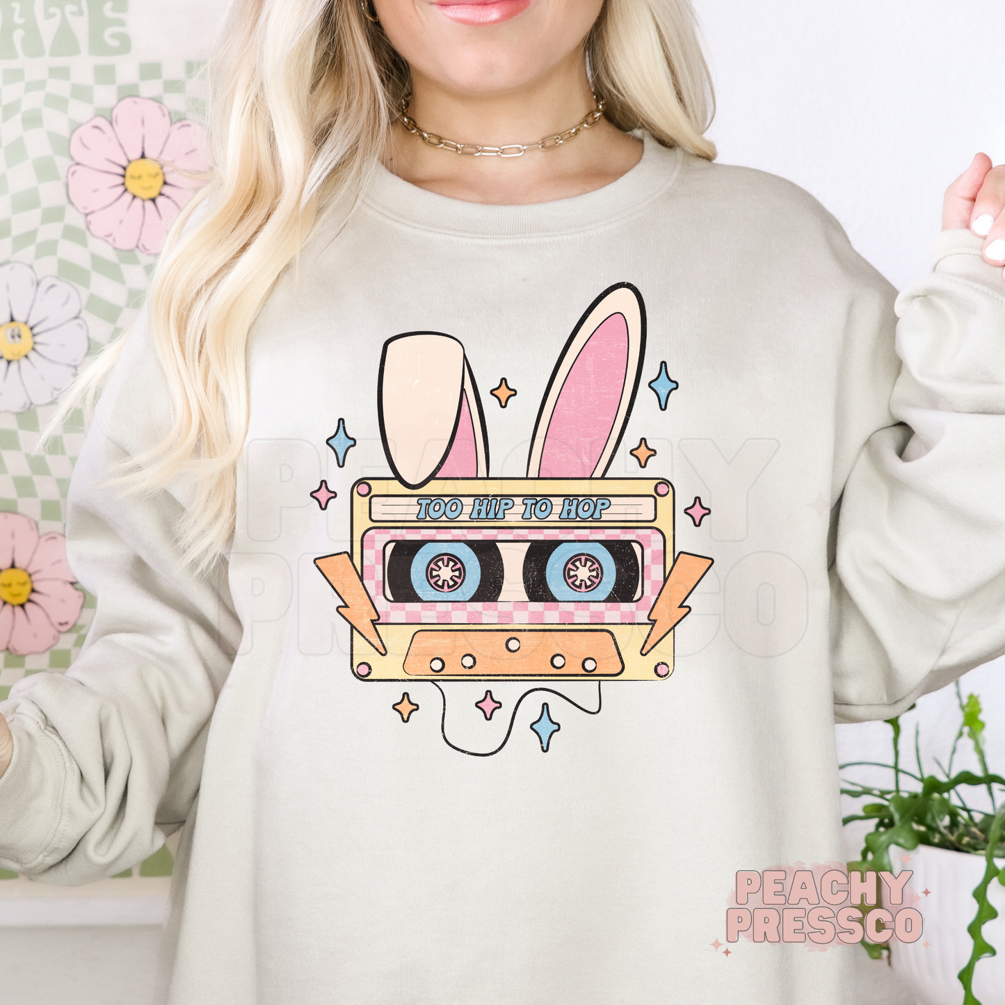 Too Hip To Hop Bunny Cassette Easter T-Shirt – Retro 80s Spring Apparel
