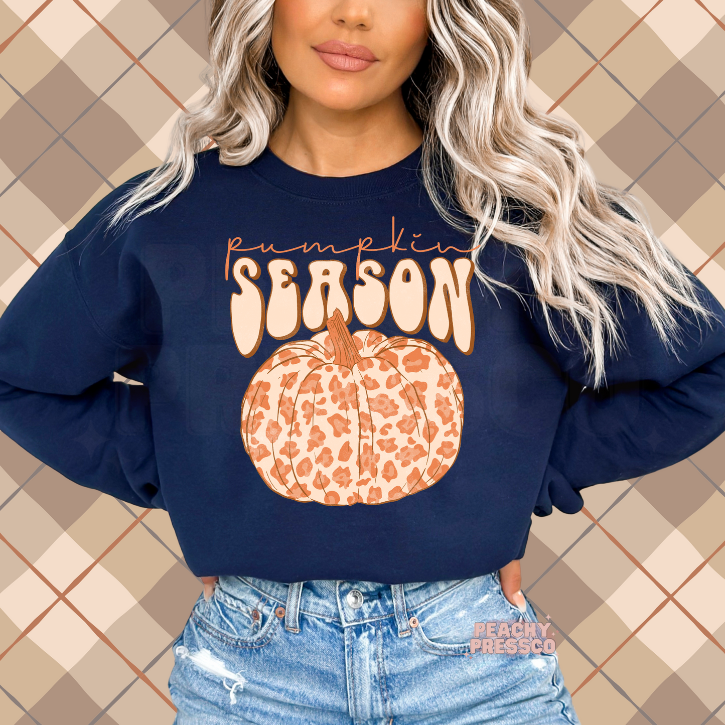 Pumpkin Season Leopard Print Sweatshirt, Fall Apparel