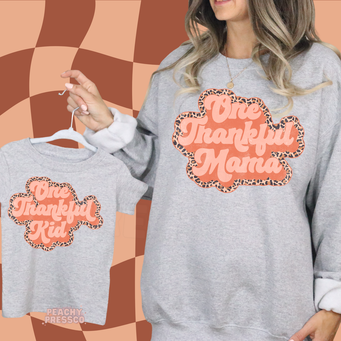 One Thankful Mama & Kid, Leopard Matching Fall Apparel