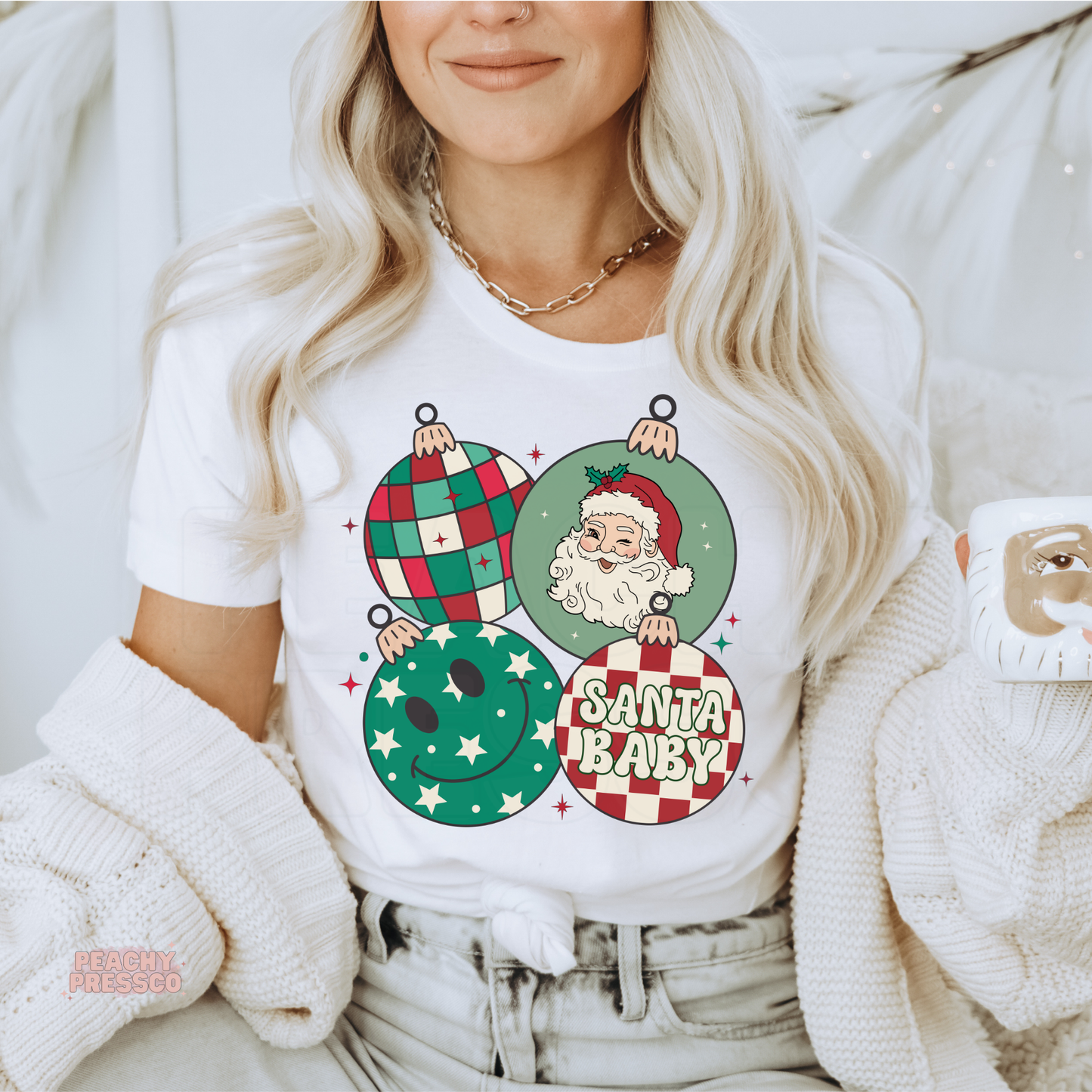 Santa Baby Christmas Ornament Shirt, Holiday Apparel