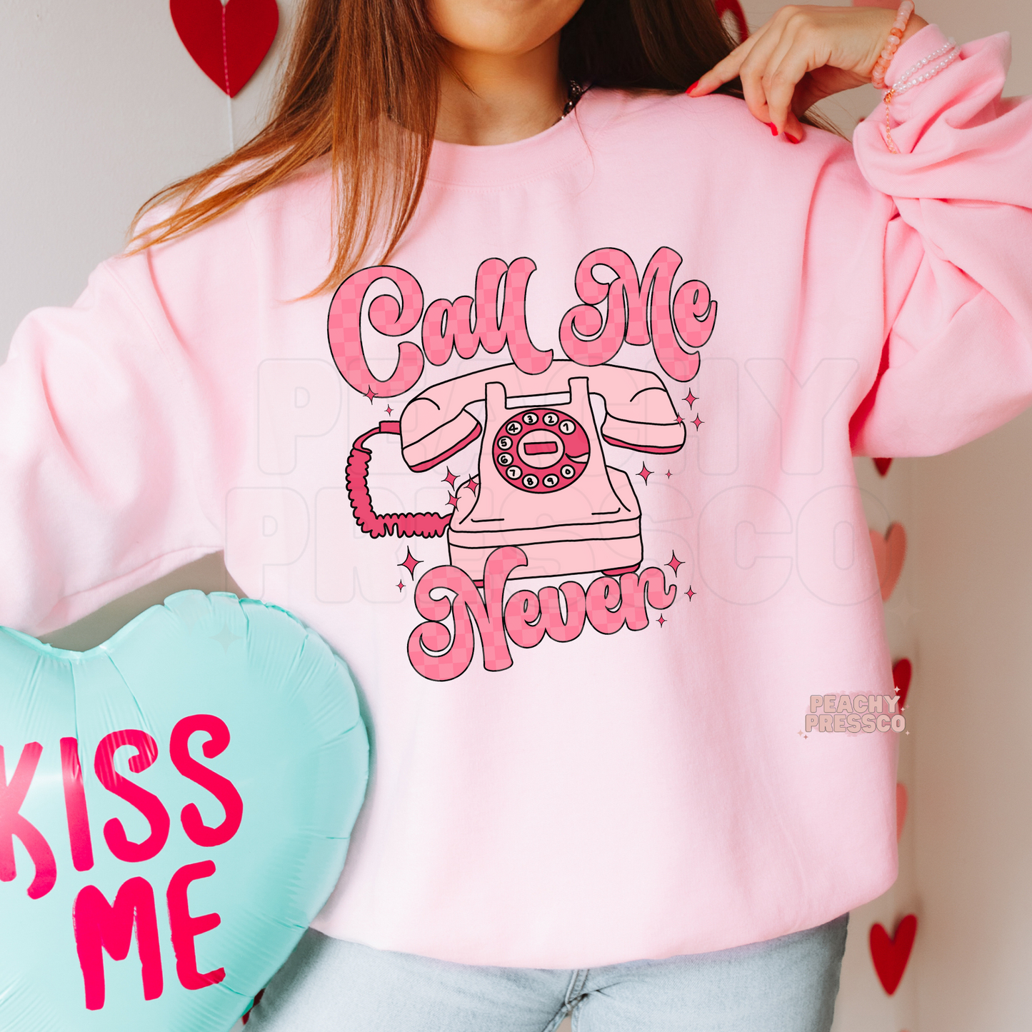 Call Me Never Sweatshirt – Retro Anti-Love Graphic Apparel