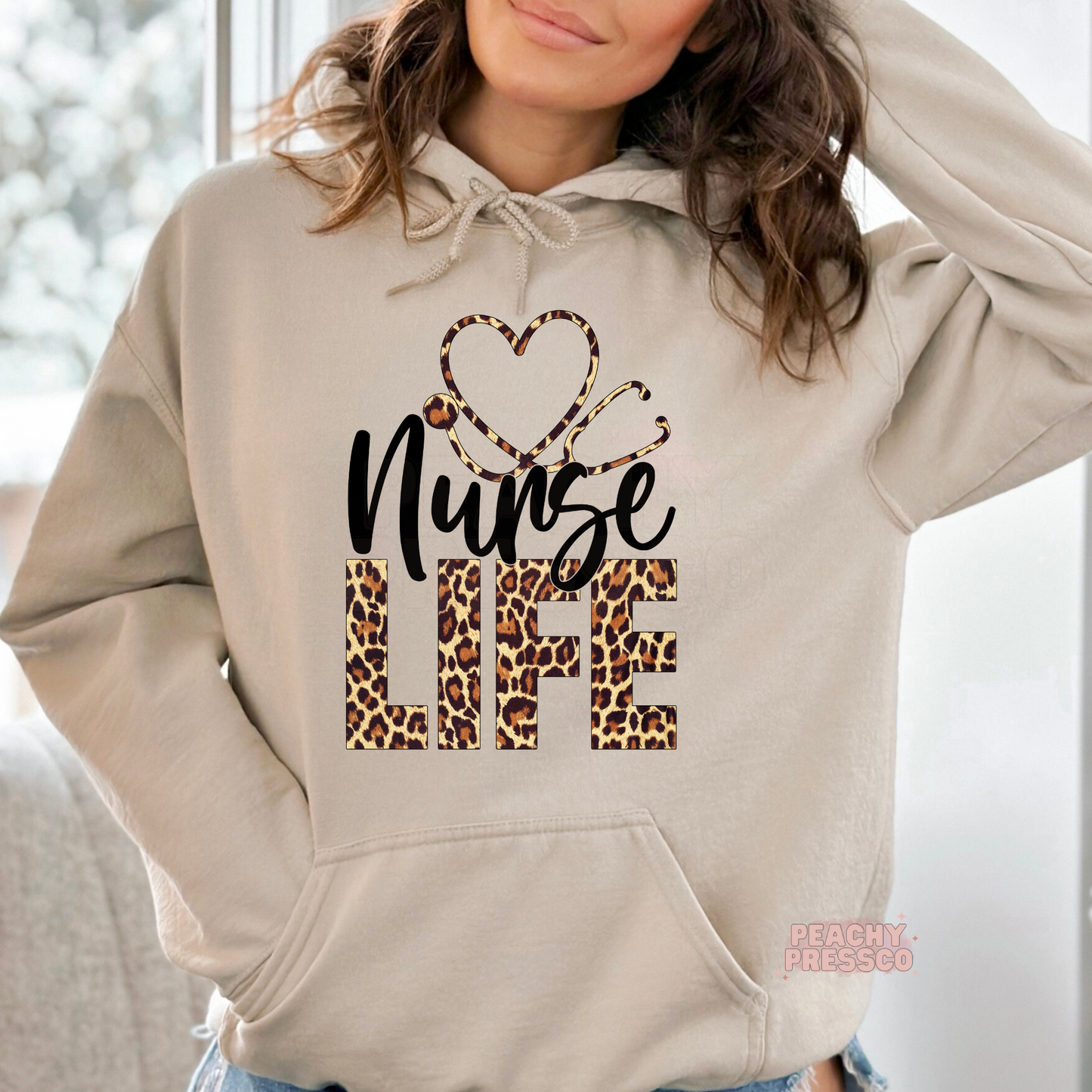 Nurse Life Leopard Print T-Shirt, Apparel