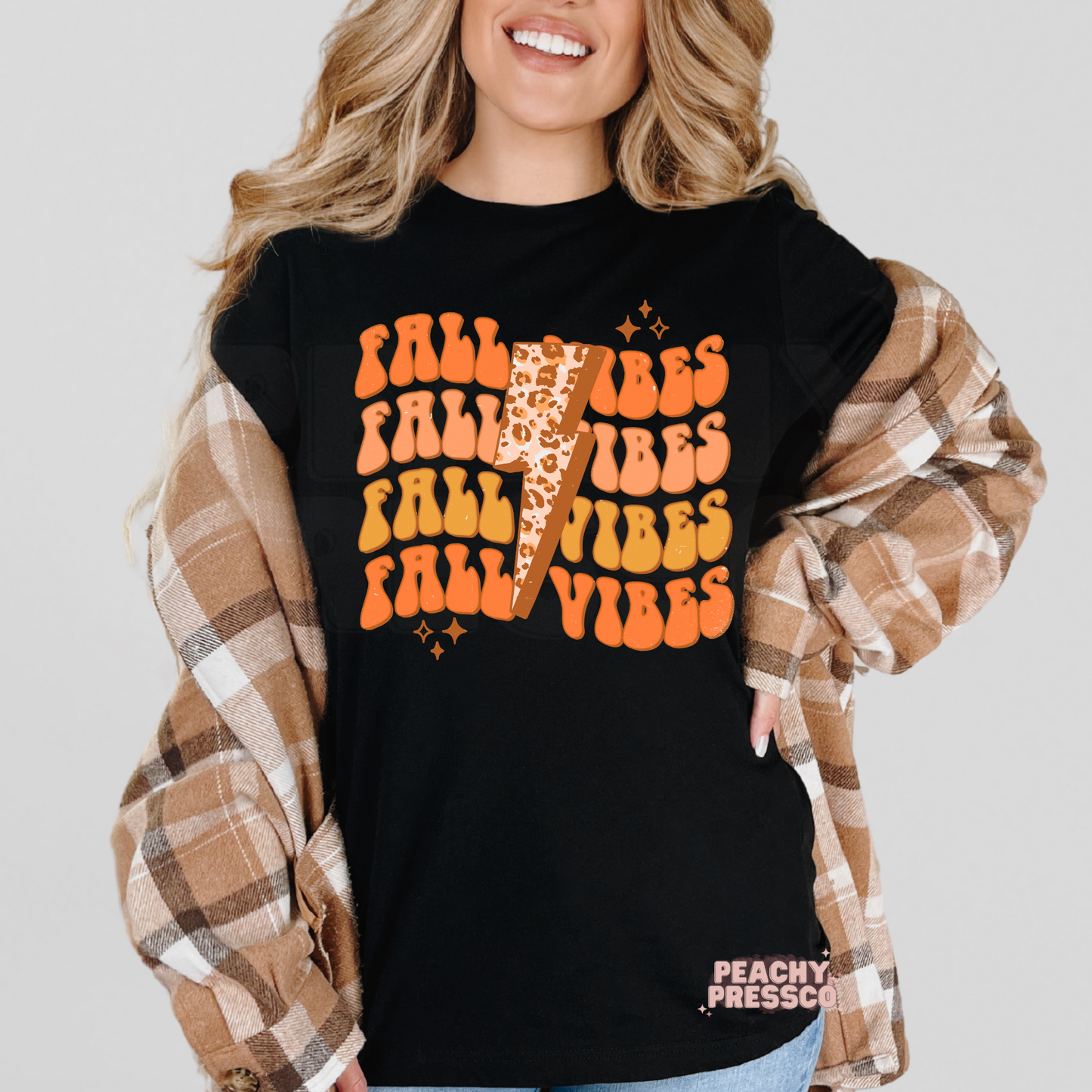Fall Vibes Lightning Sweatshirt – Repeated Retro Design Apparel