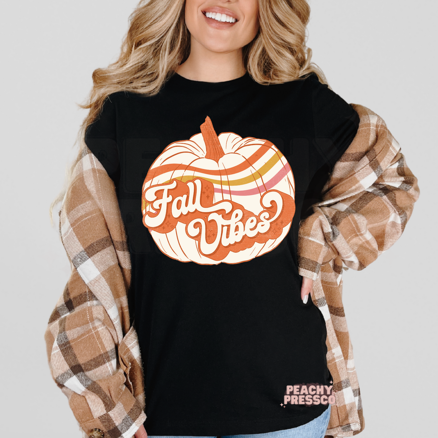 Fall Vibes Pumpkin Sweatshirt – Autumn Stripe Apparel