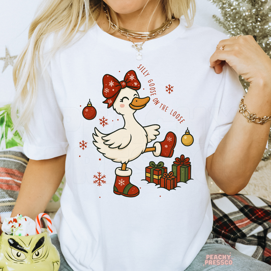 Silly Goose on the Loose Christmas Shirt – Funny Holiday Apparel