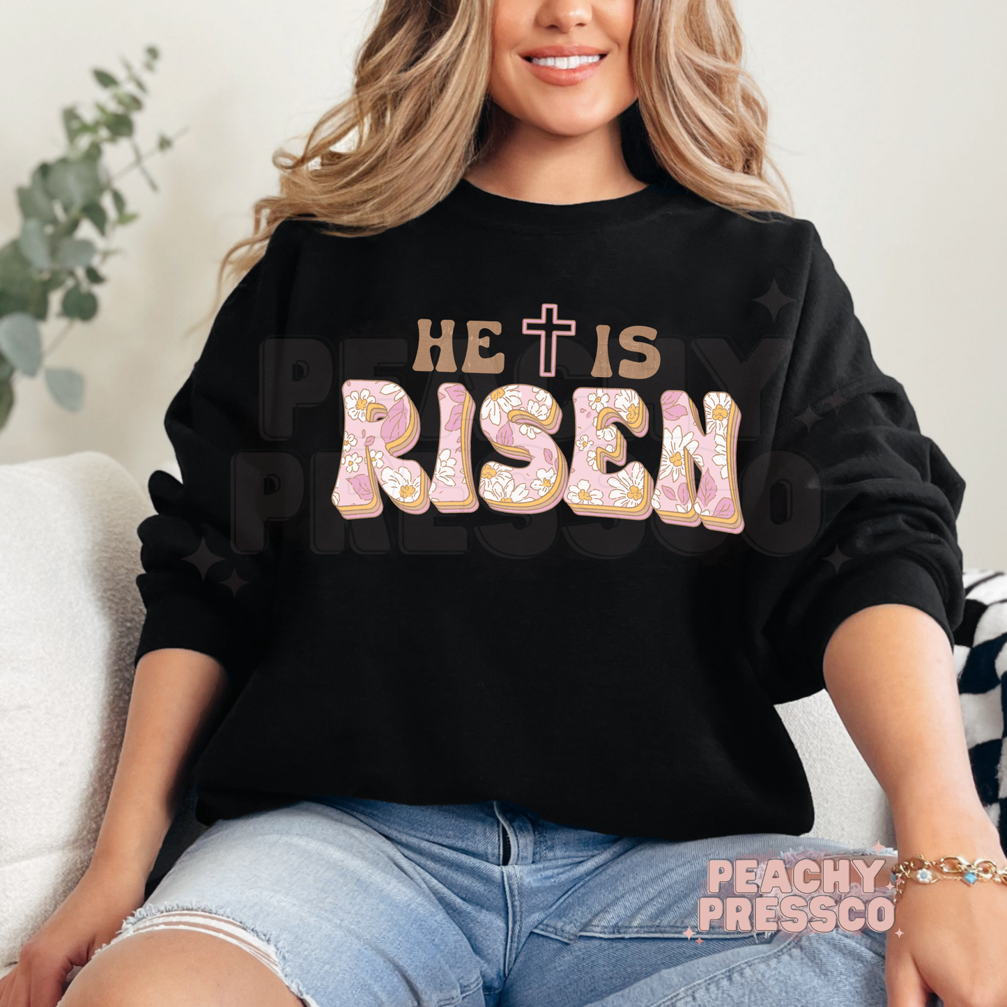 He Is Risen Retro T-Shirt – Floral Christian Apparel