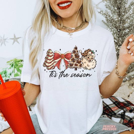 Tis The Season Santa Shirt | Cute Retro Christmas Graphic Holiday Apparel