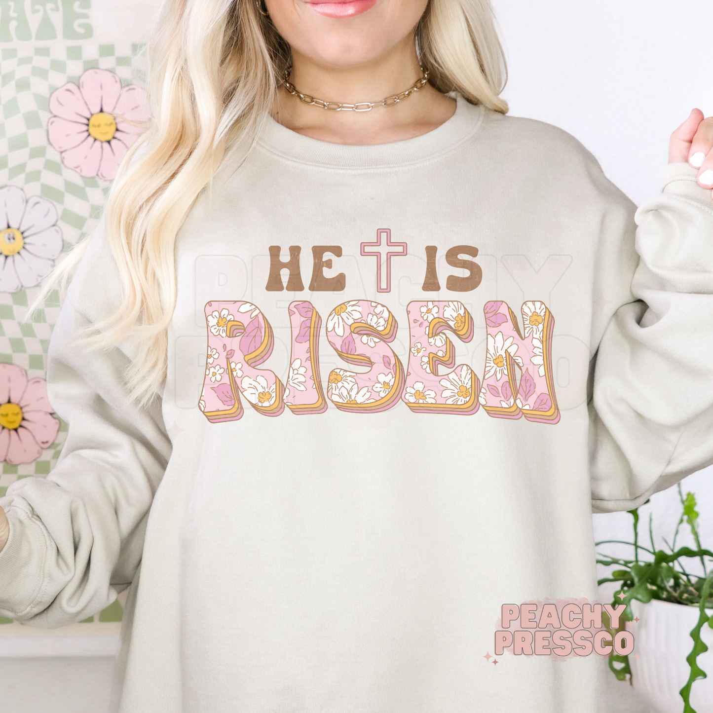 He Is Risen Retro T-Shirt – Floral Christian Apparel