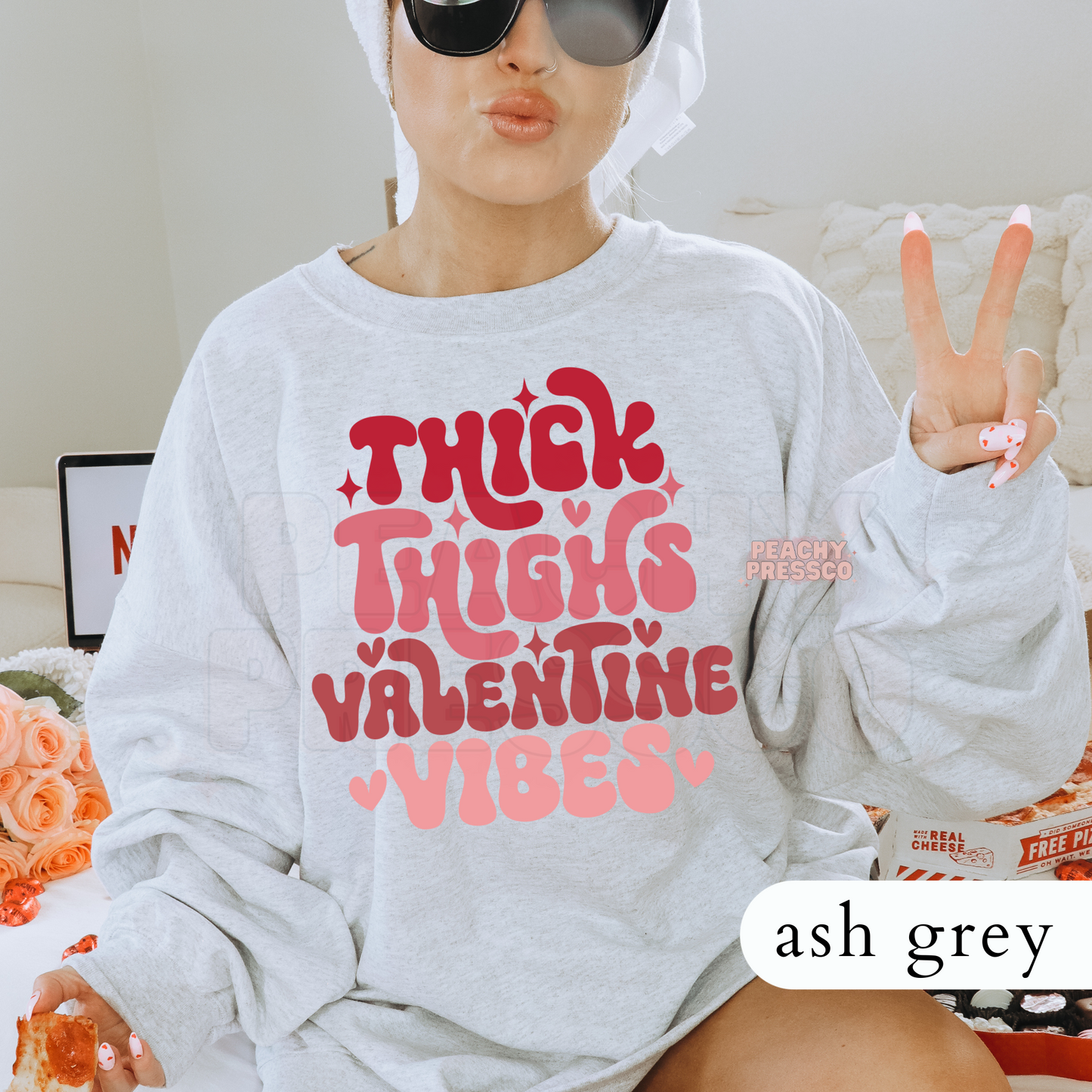 Thick Thighs Valentine Vibes T-Shirt – Body Positive Cute Curvy Girl Valentine Apparel