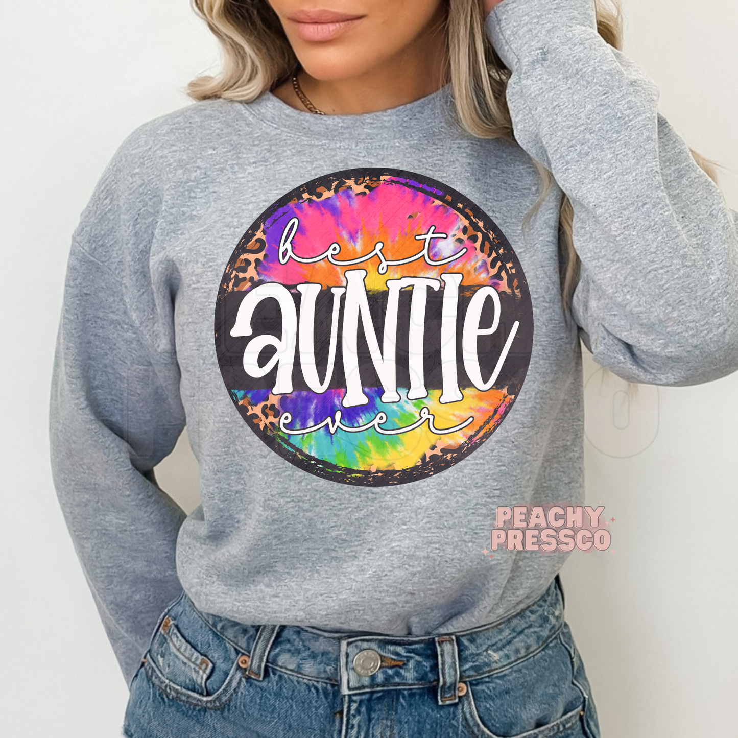 Best Auntie Ever Tie-Dye Sweatshirt, Apparel