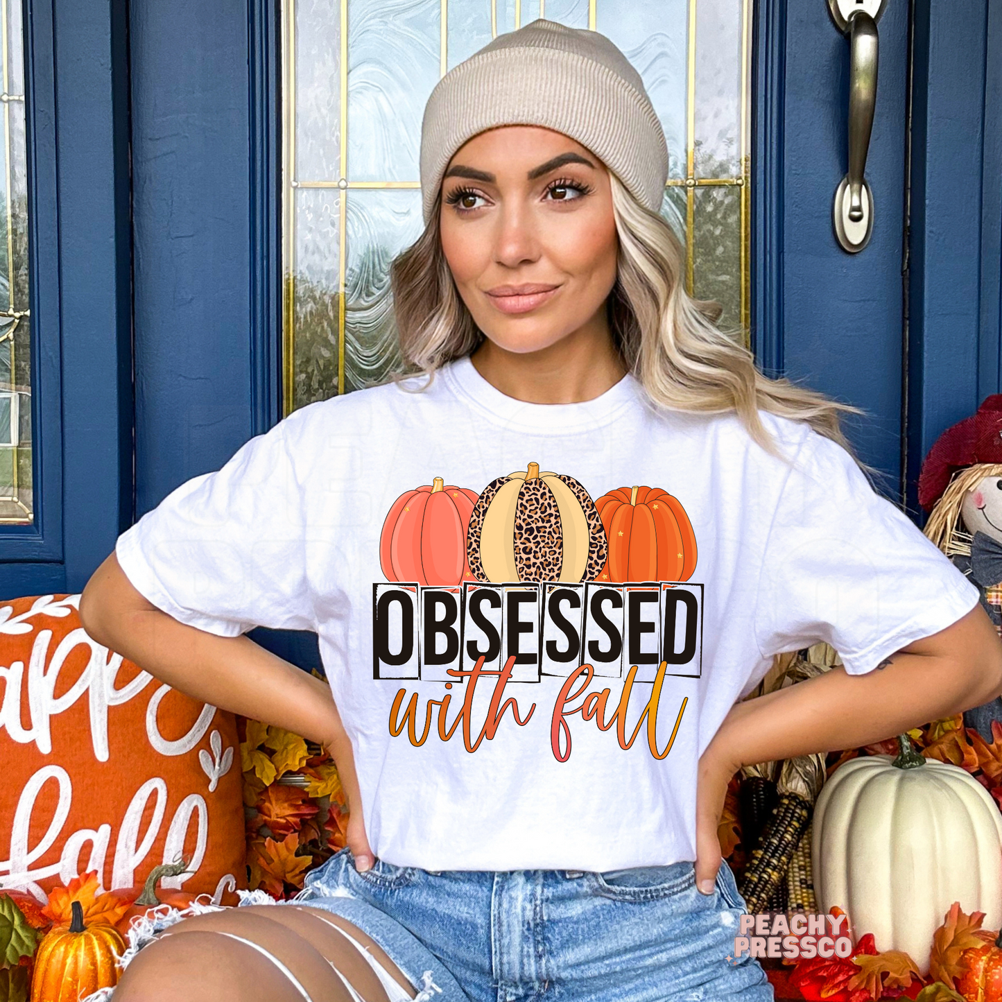 Obsessed With Fall Sweatshirt – Cute Leopard Pumpkin Apparel