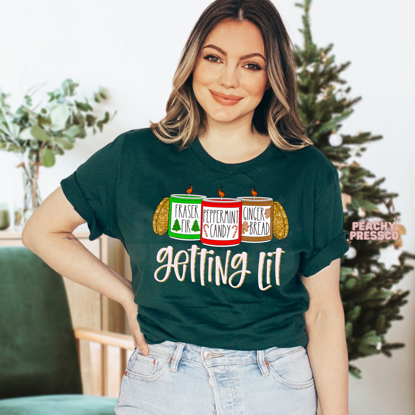 Getting Lit Christmas Candles T-Shirt – Funny Holiday Lights Apparel