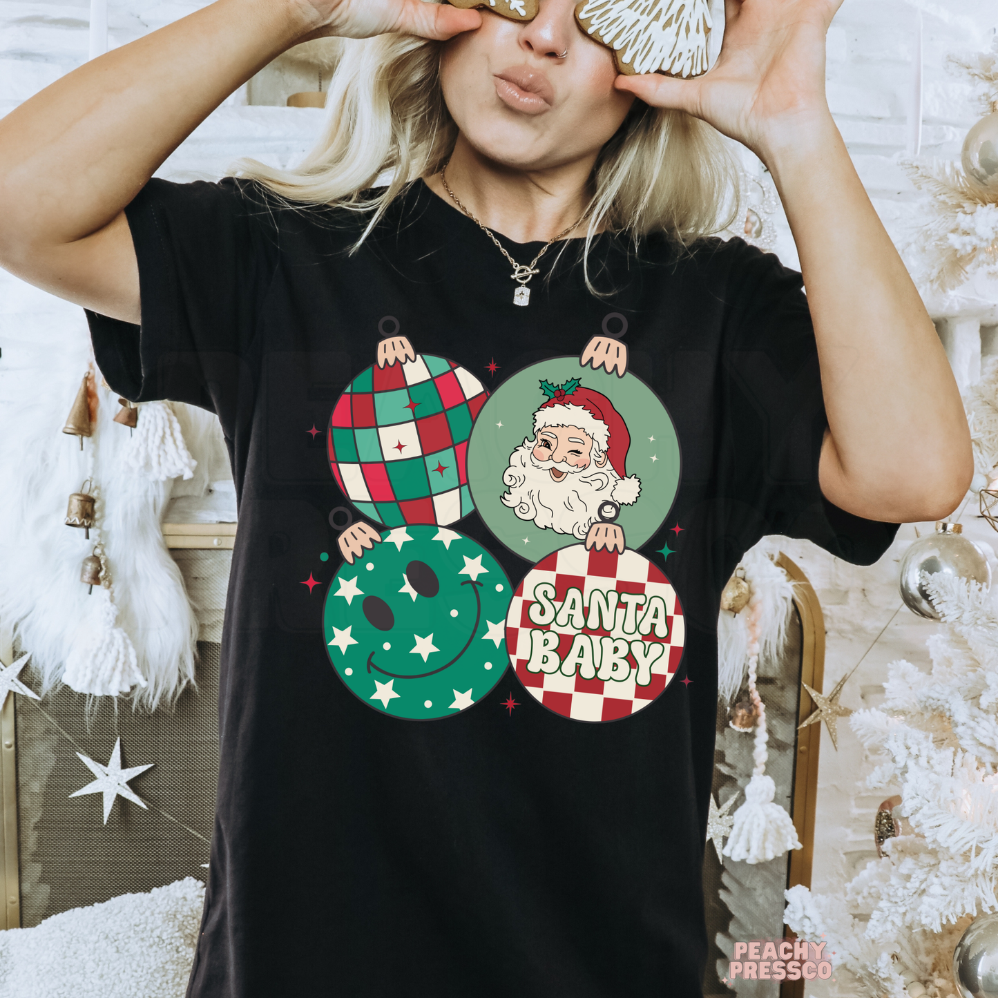 Santa Baby Christmas Ornament Shirt, Holiday Apparel