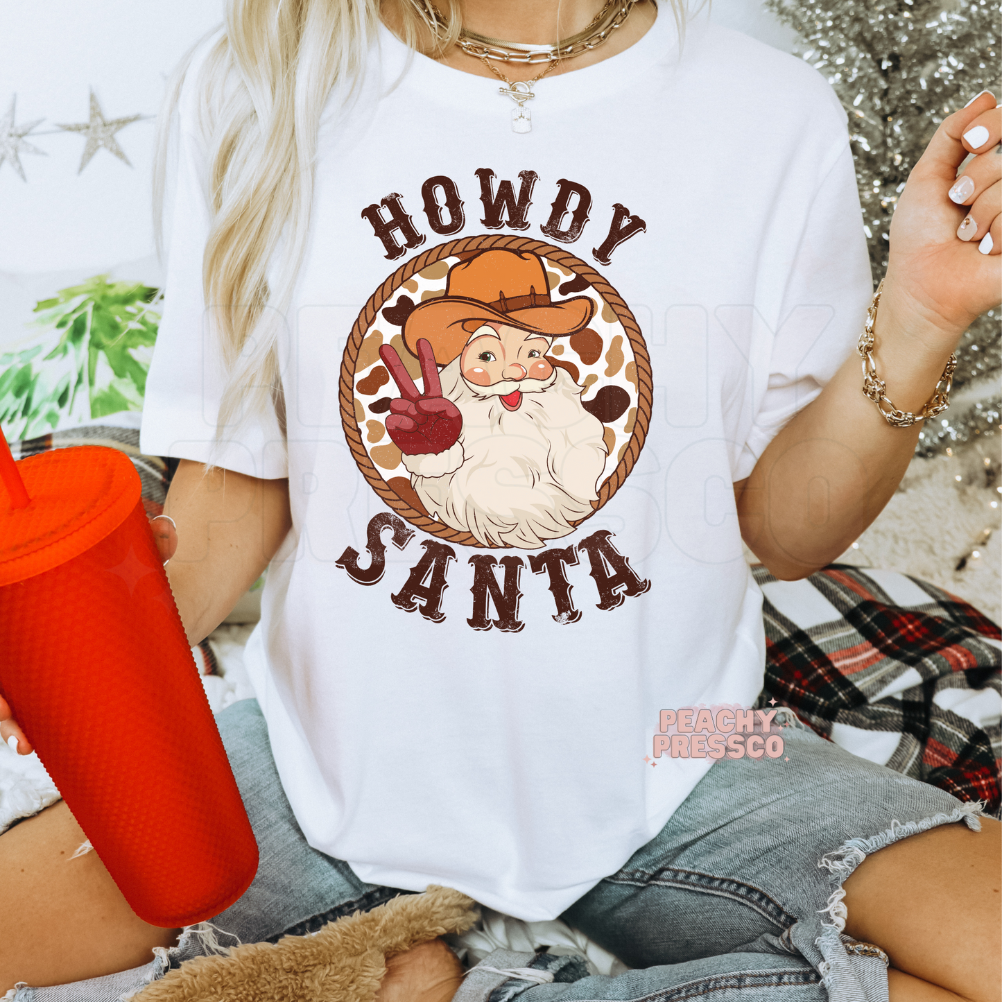 Western Howdy Santa Christmas Shirt – Cowboy Santa Holiday Apparel