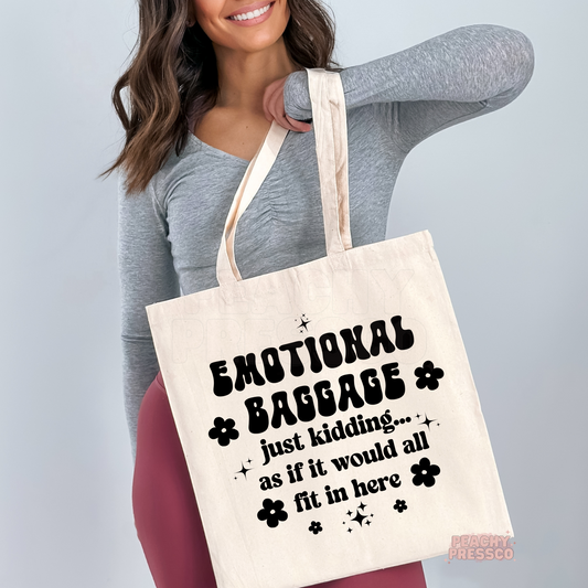 Emotional Baggage Canvas Tote Bag – Funny Reusable and Stylish