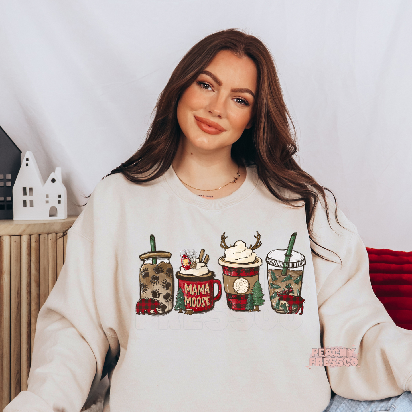 Mama Moose Holiday Shirt – Cozy Christmas Drink Theme Apparel