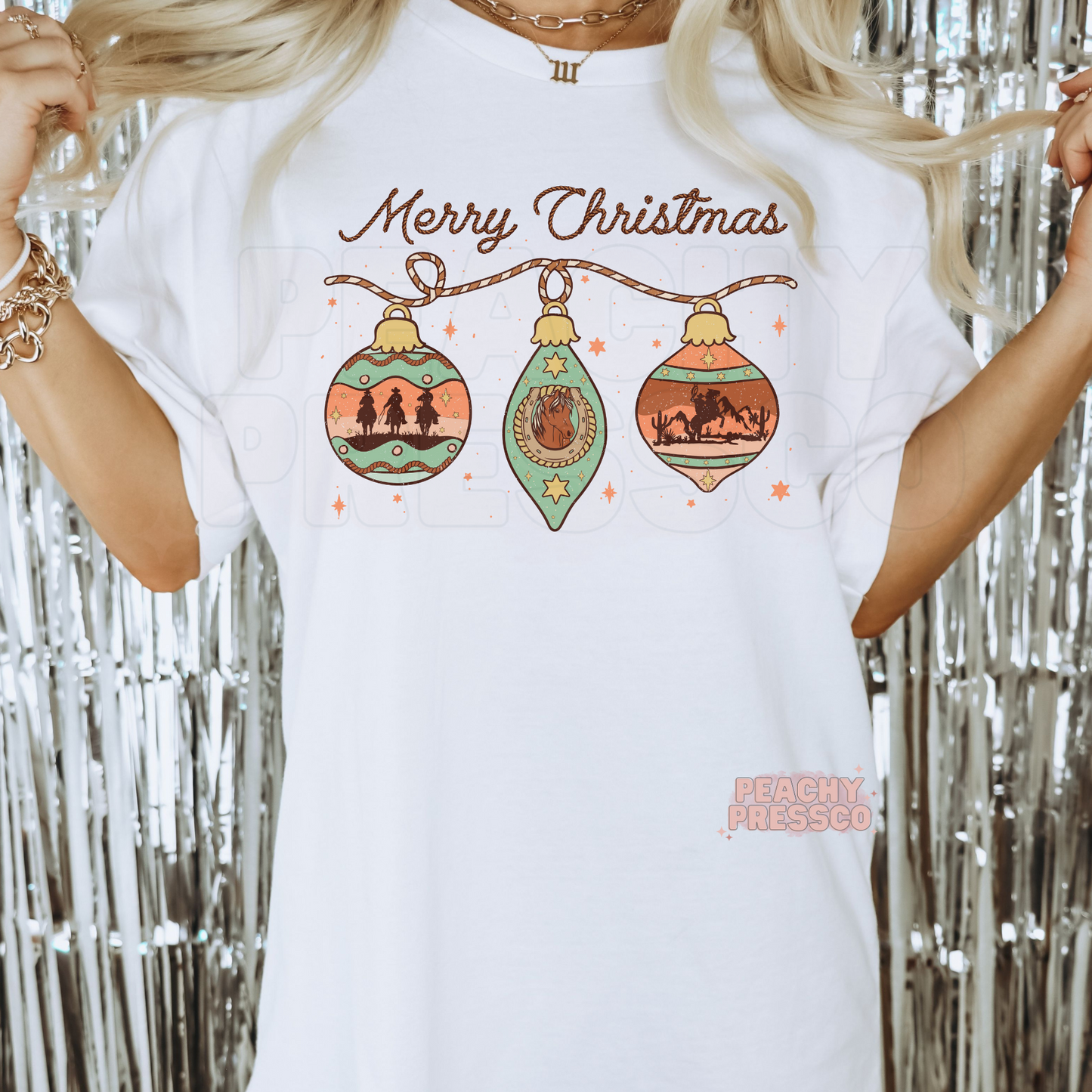 Merry Christmas Western Ornament Sweatshirt