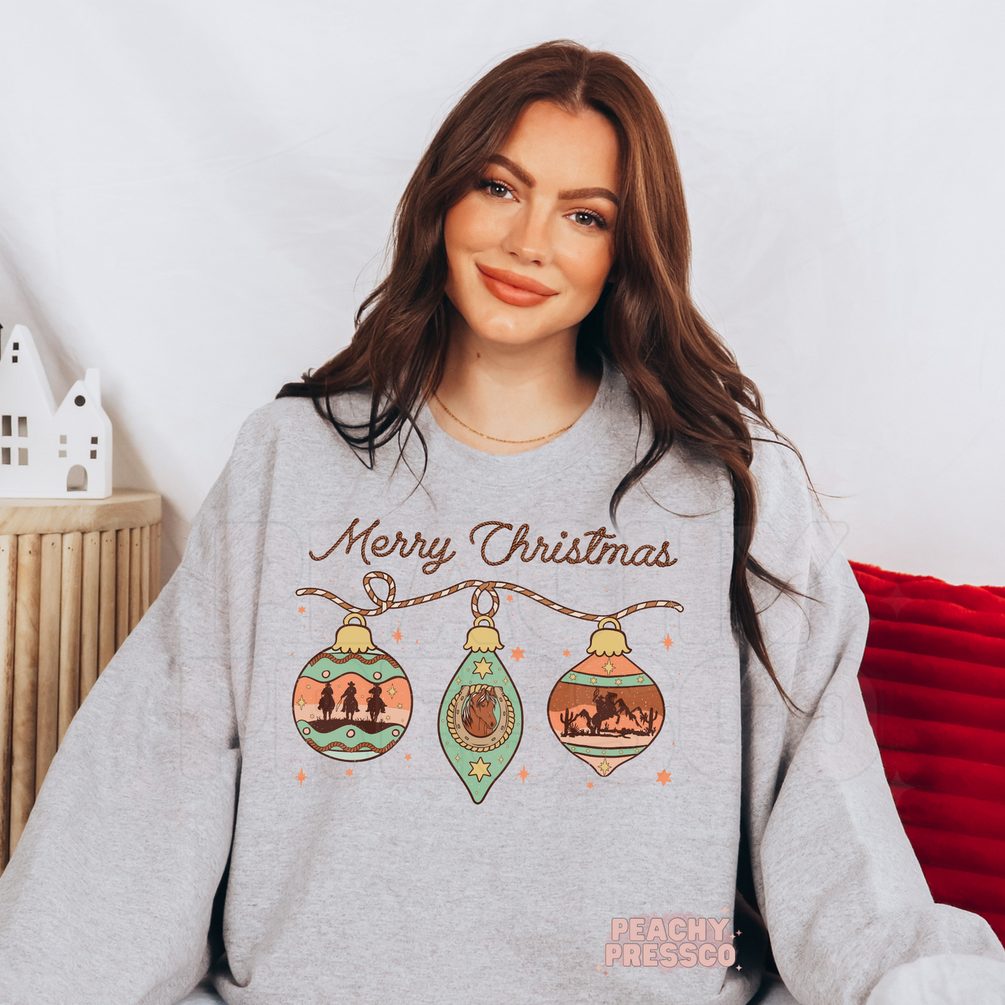 Merry Christmas Western Ornament Sweatshirt