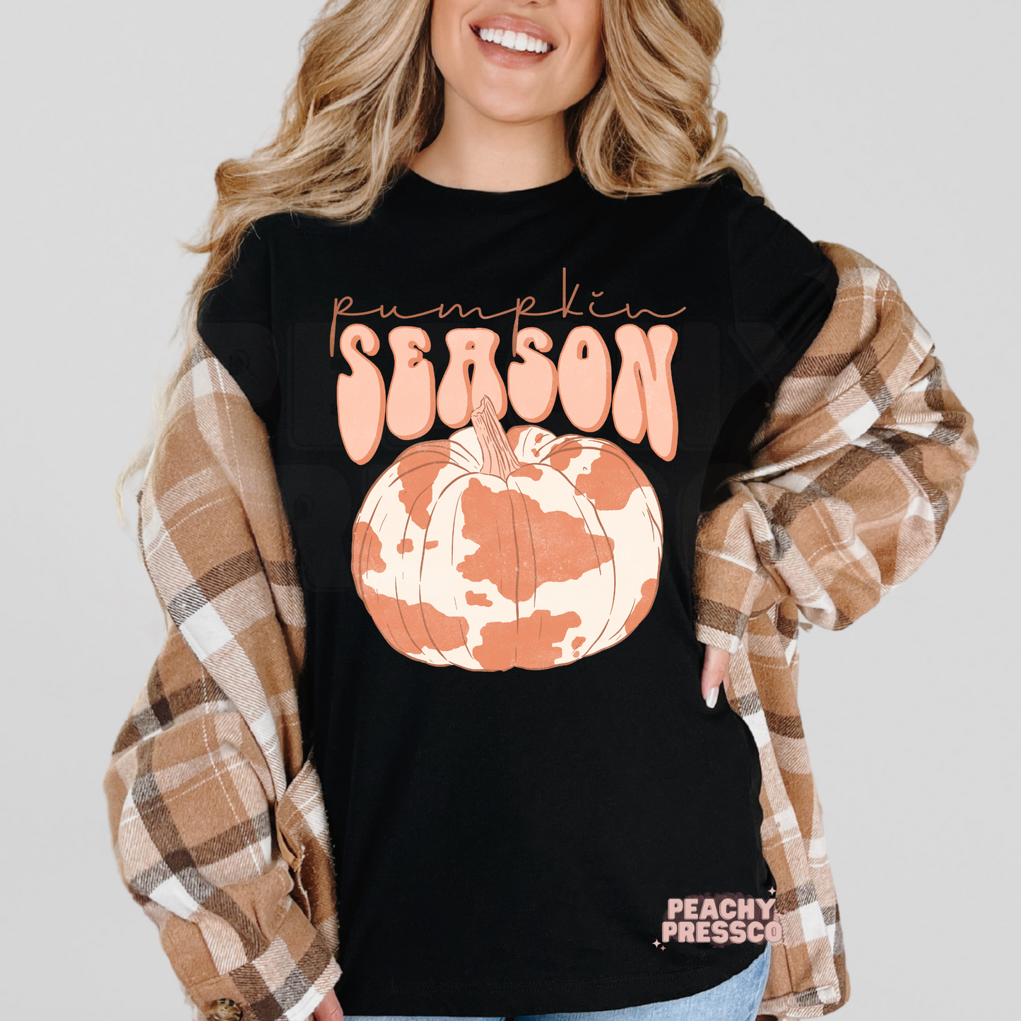 Pumpkin Season Cow Print Sweatshirt, Western Fall Apparel