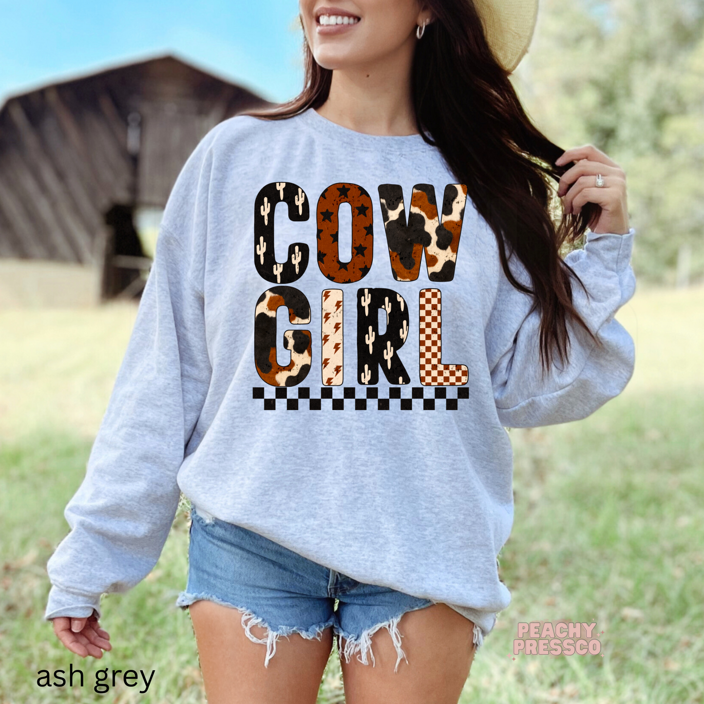 Bold Western COW GIRL Graphic Tee – Retro Rodeo Style Sweatshirt, Apparel