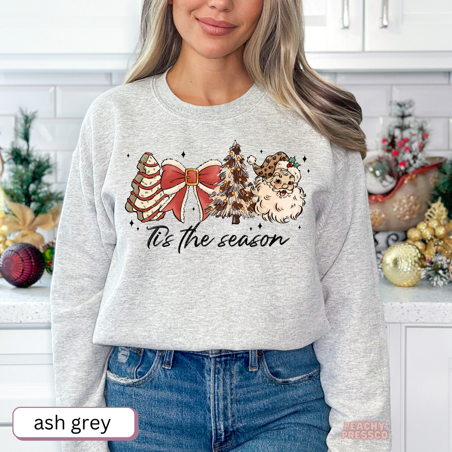 Tis The Season Santa Shirt | Cute Retro Christmas Graphic Holiday Apparel