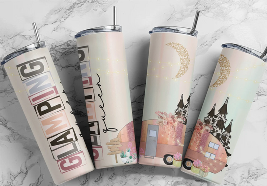 Glamping Queen Tumbler – Pastel Camper Cup