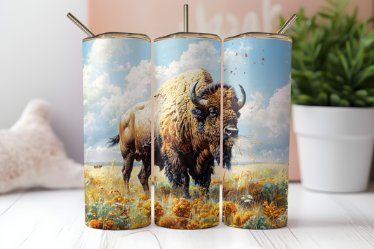 Buffalo Tumbler, Prairie Scenery – Western Wildlife