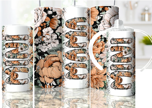 Mama & Mini Coral Floral Tumbler Set – Matching Drinkware for Mom & Child