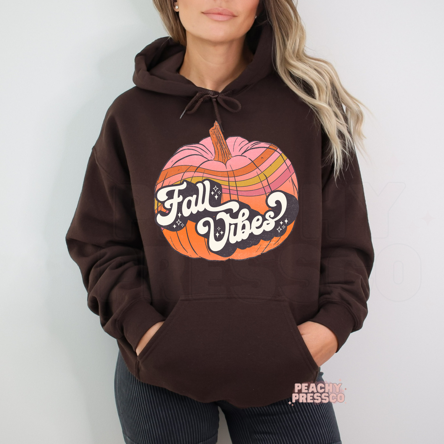 Fall Vibes Retro Pumpkin Sweatshirt – Cozy Autumn Graphic, Fall Apparel