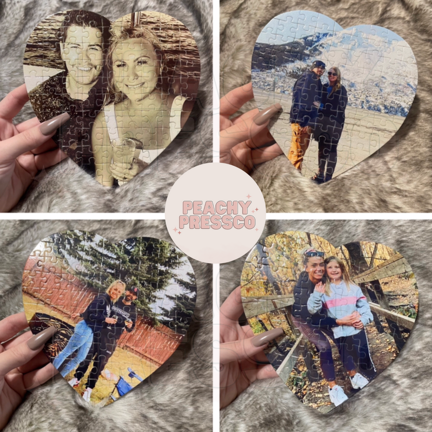 Personalized photo puzzles, custom made with your photo in a heart puzzle