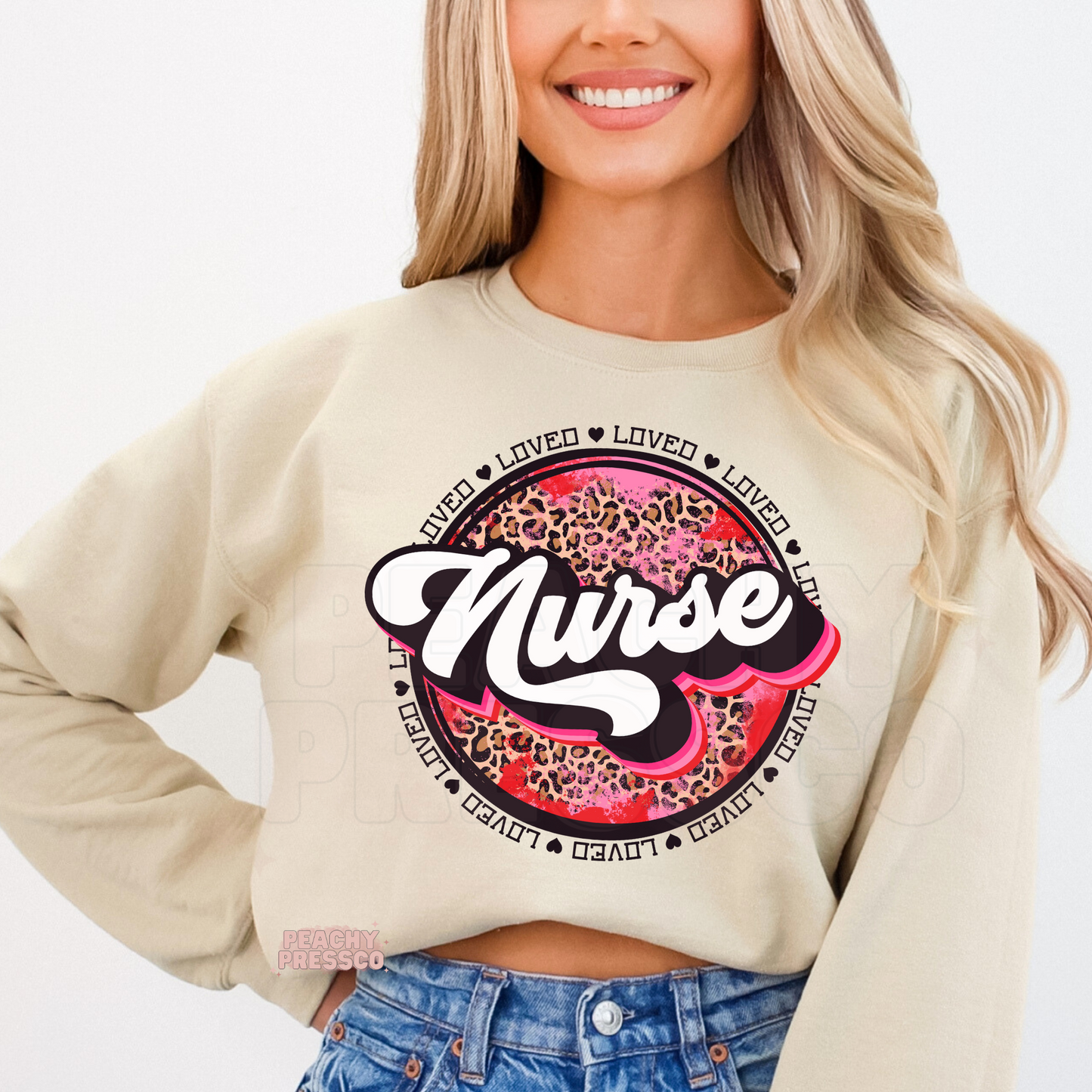 Nurse Loved Graphic Tee – Leopard Print Valentine’s Day Apparel