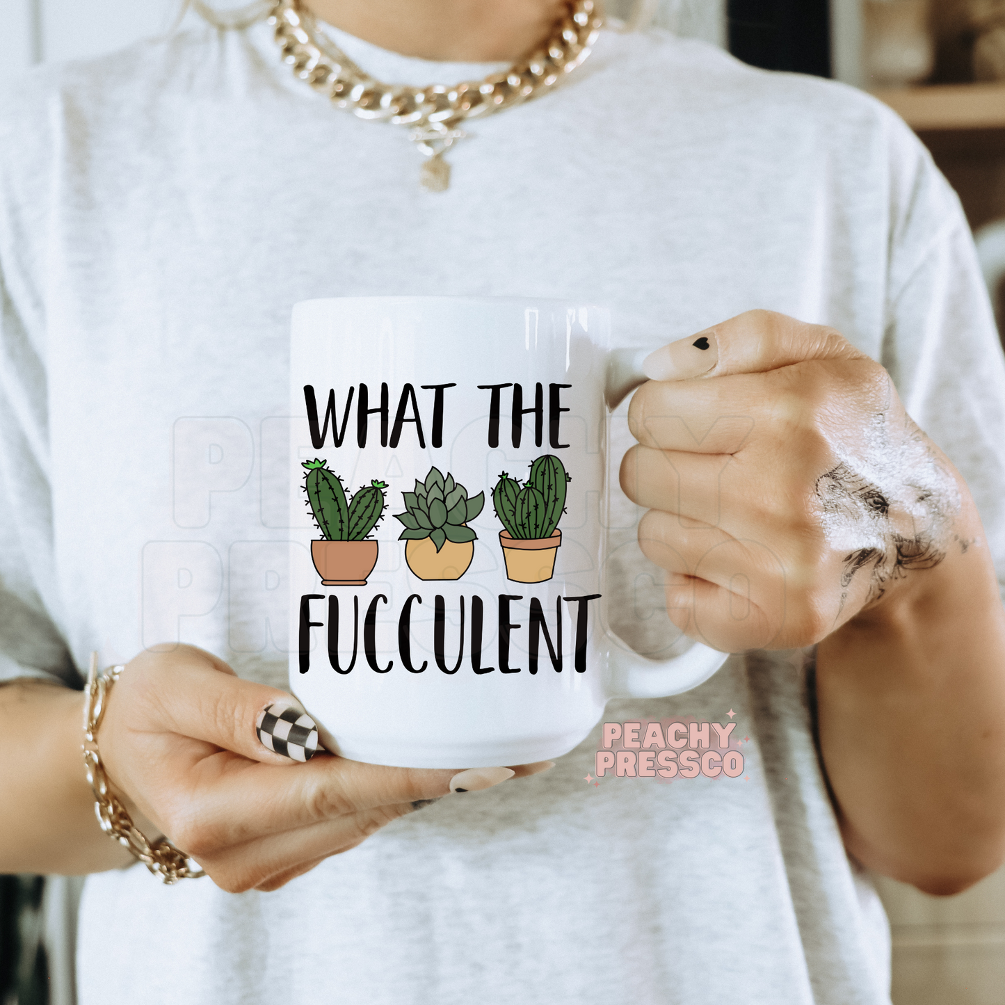 What The Fucculent Mug – Funny Cactus Coffee Cup