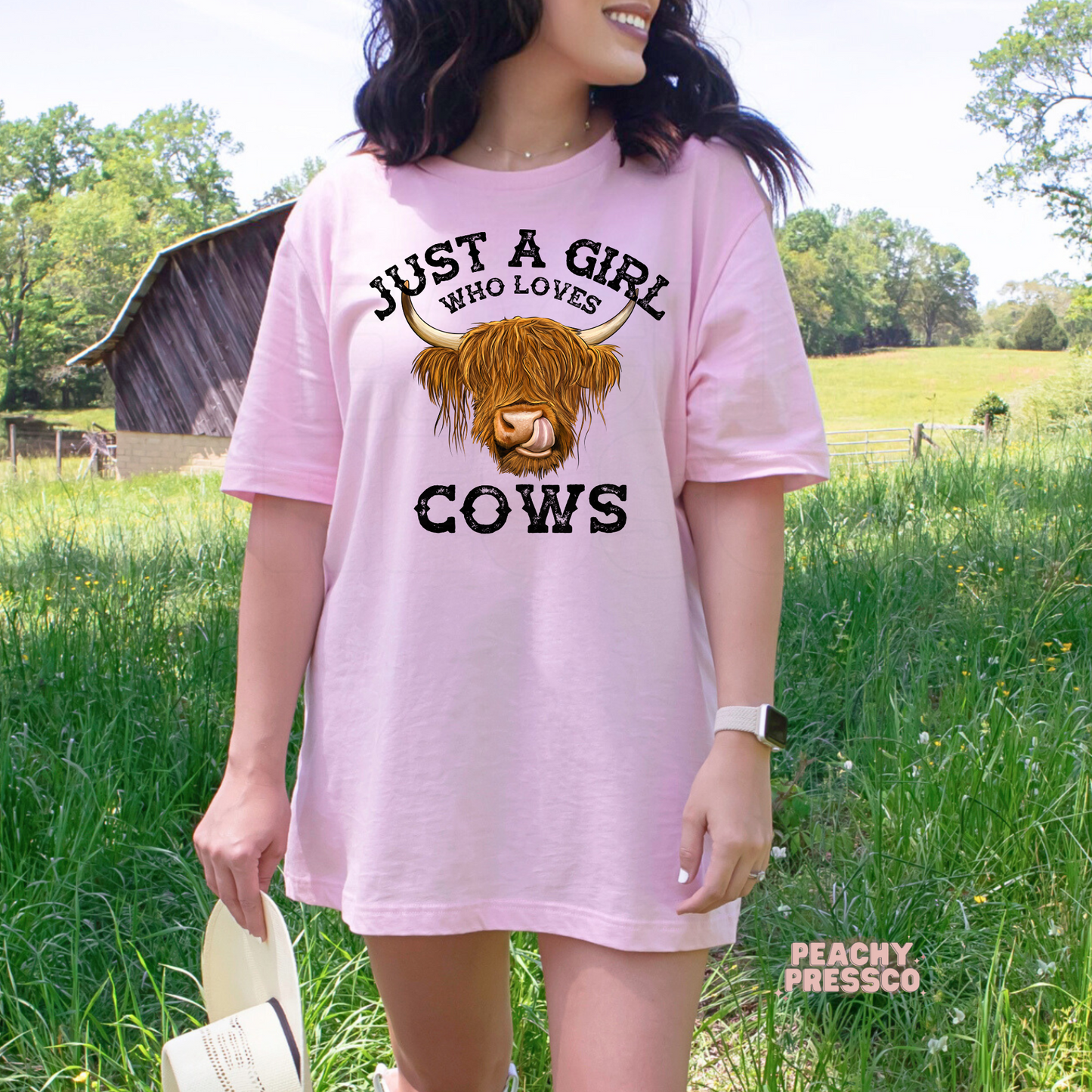 Just a Girl Who Loves Cows, Cozy Sweatshirt – Highland Cow Lover Gift Apparel