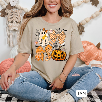 Halloween Teacher Ghost & Bow Sweatshirt – Cute Pumpkin Crewneck, School Apparel