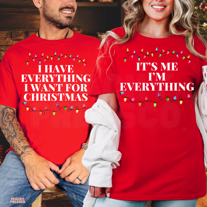 Christmas Lights Couple Shirts – Funny Matching Holiday Apparel
