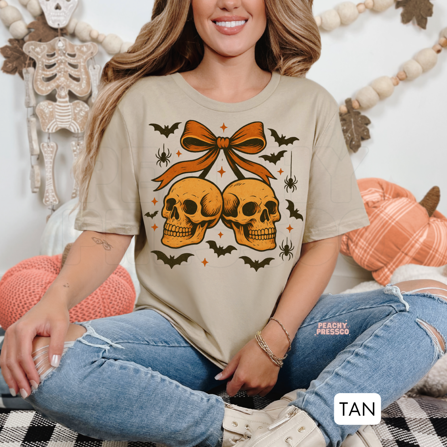 Cherry Skull Shirt, Gothic Crewneck | Cute Spooky Halloween Apparel