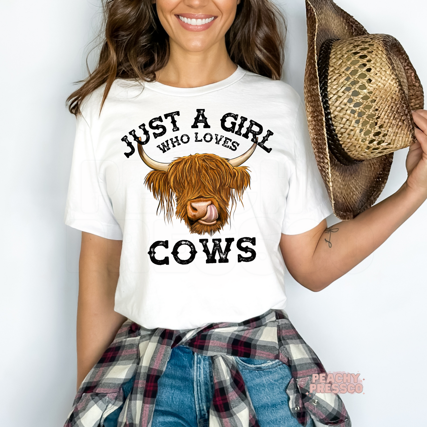 Just a Girl Who Loves Cows, Cozy Sweatshirt – Highland Cow Lover Gift Apparel