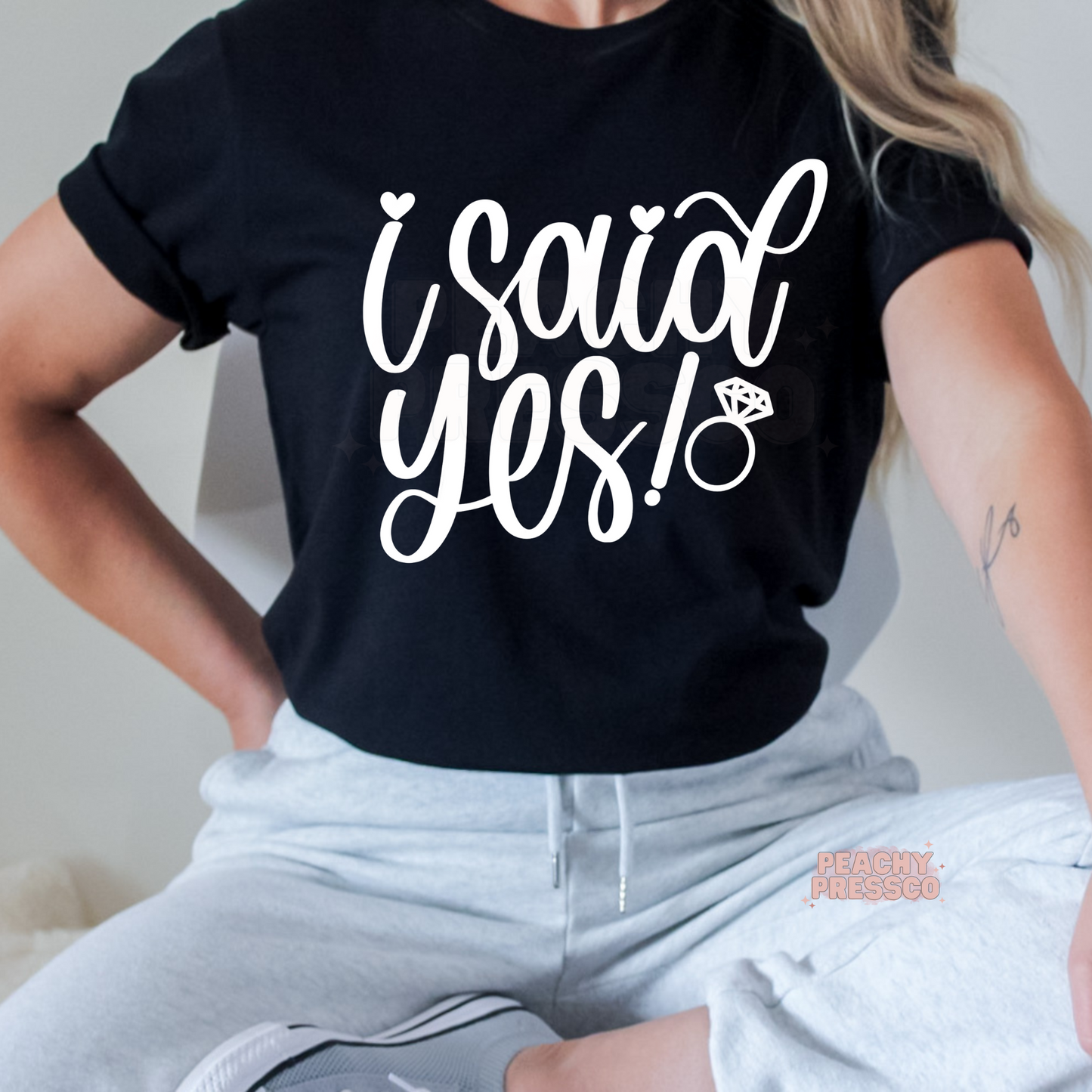 I Said Yes! Engagement Ring Sweatshirt – Bridal Proposal Apparel