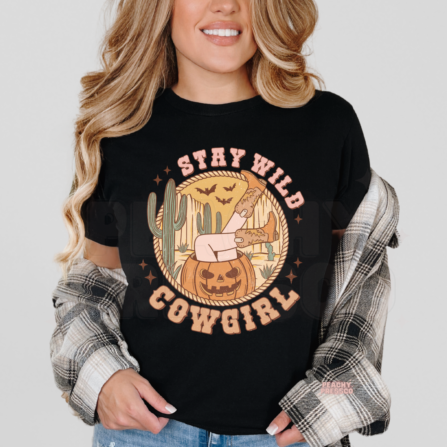 Stay Wild Cowgirl Halloween Shirt – Pumpkin Western Sweatshirt – Spooky Rodeo Country Apparel