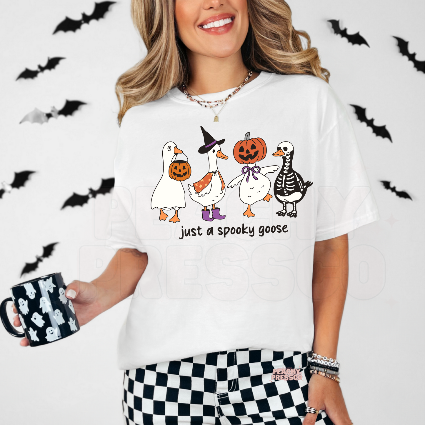 Just a Spooky Goose Sweatshirt | Cute Halloween Crewneck, Apparel