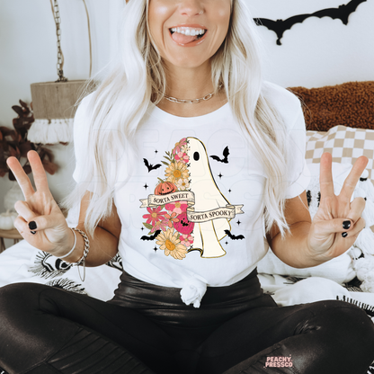 Sorta Sweet Sorta Spooky Ghost Shirt | Fun Halloween Mood Apparel