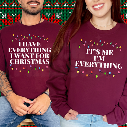 Christmas Lights Couple Shirts – Funny Matching Holiday Apparel