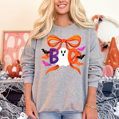 Cute Ghost BOO Shirt – Halloween Bats & Bows, Ghost Vibes Apparel
