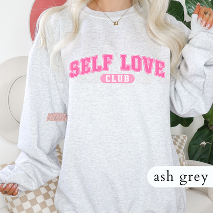 Self Love Club Bold Letter Tee – Hot Pink Retro Valentine Apparel