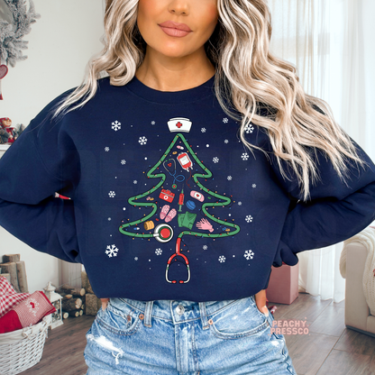 Nurse Christmas Tree Shirt – Medical Holiday Lights Apparel