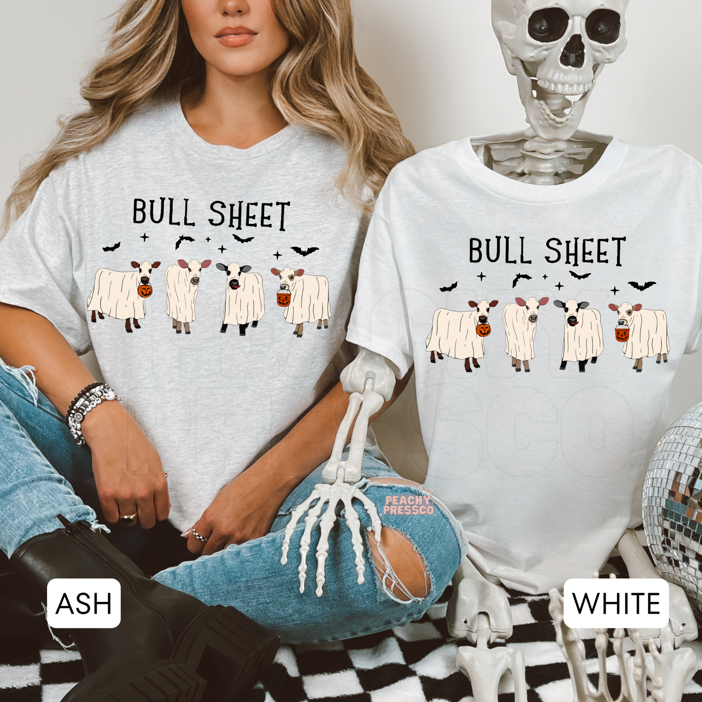 Bullsheet Funny Halloween Shirt – Ghost Cow Western Sweatshirt – Country Western Apparel