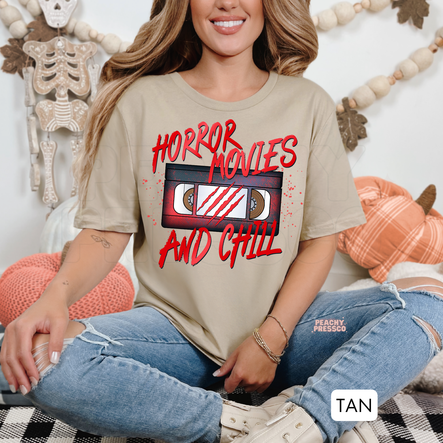 Spooky Vibes, Horror Movies and Chill Sweatshirt | Retro VHS Horror Crewneck, Apparel