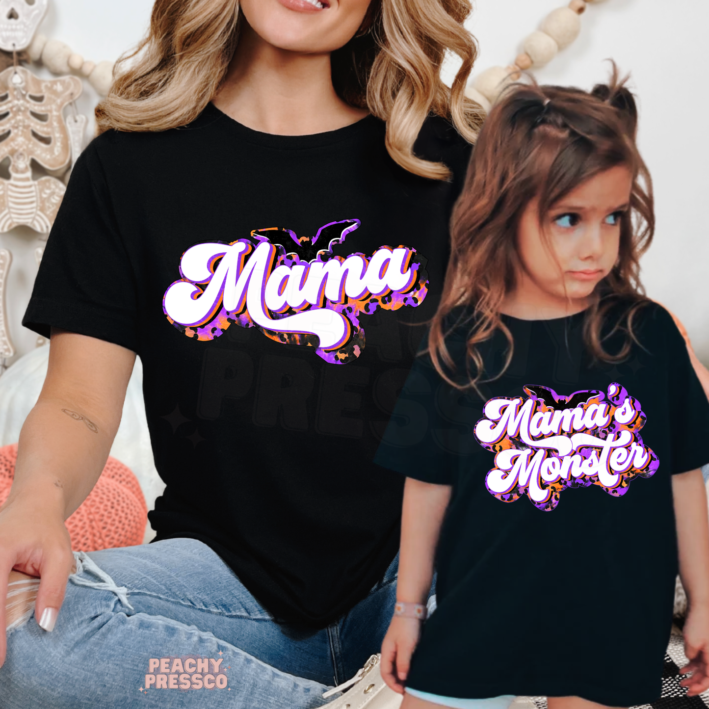 Mama & Mama's Monster Matching Halloween Shirts, Mama & Mini Apparel
