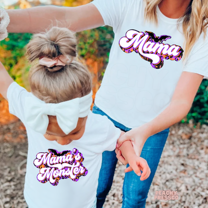 Mama & Mama's Monster Matching Halloween Shirts, Mama & Mini Apparel